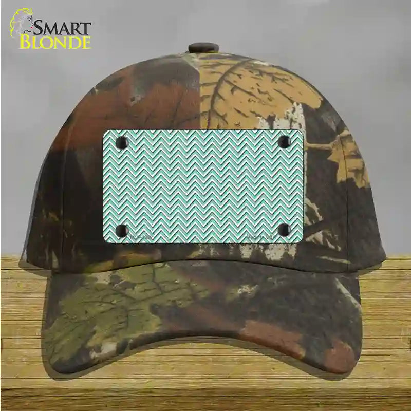 Mint White Chevron Novelty License Plate Hat Cotton / Camoflauge