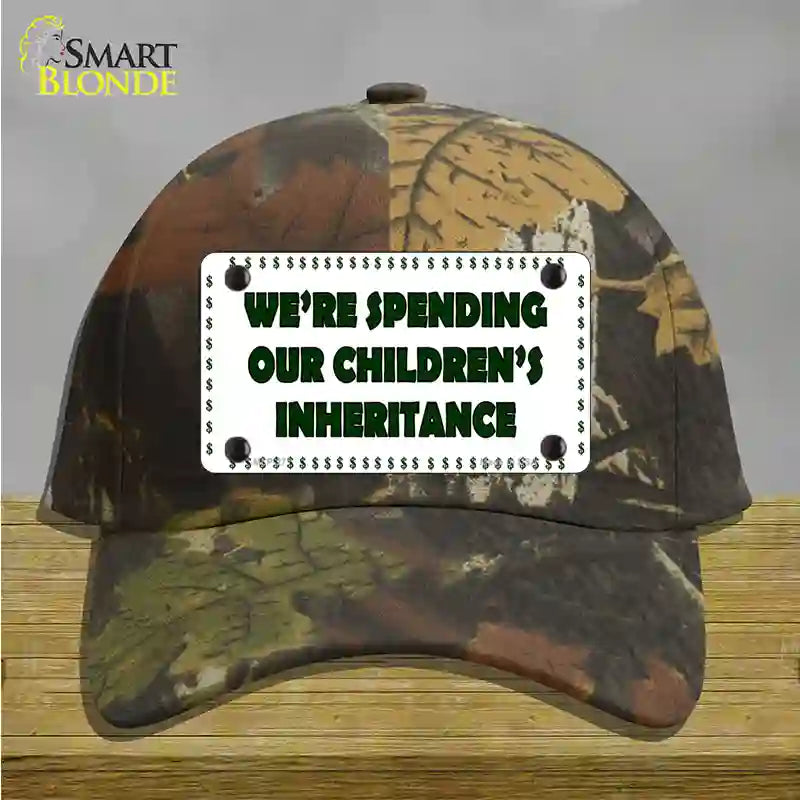 Spending Inheritance Novelty License Plate Hat Cotton / Camoflauge