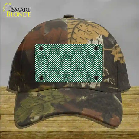 Green White Chevron Novelty License Plate Hat Cotton / Camoflauge