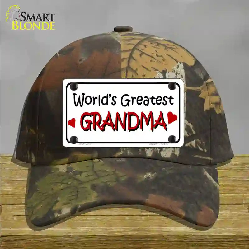 Worlds Greatest Grandma Novelty License Plate Hat Cotton / Camoflauge