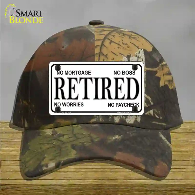 Retired Novelty License Plate Hat Cotton / Camoflauge