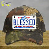 Blessed North Carolina Novelty License Plate Hat Cotton / Camoflauge