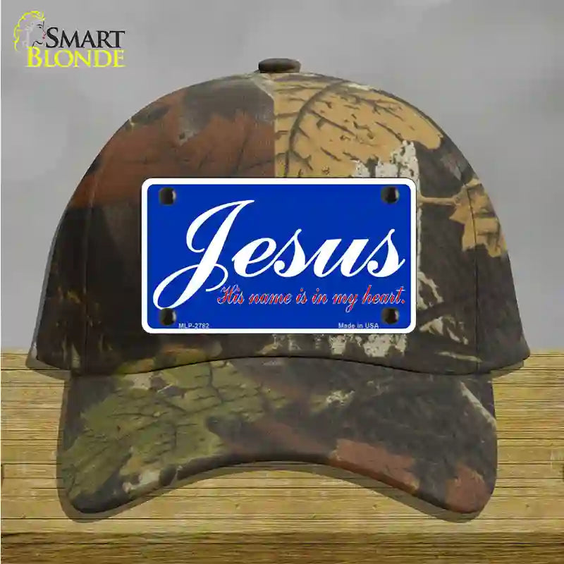 Jesus Blue Novelty License Plate Hat Cotton / Camoflauge