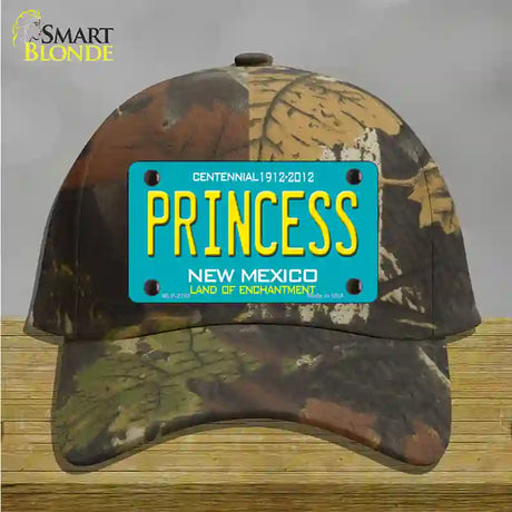 Princess New Mexico Teal Novelty License Plate Hat Cotton / Camoflauge