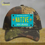 Native New Mexico Teal Novelty License Plate Hat Cotton / Camoflauge