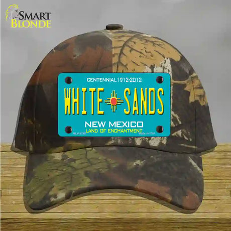 White Sands New Mexico Teal Novelty License Plate Hat Cotton / Camoflauge