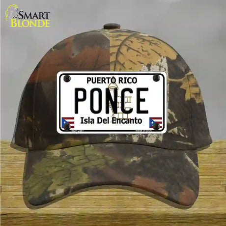 Ponce Puerto Rico Novelty License Plate Hat Cotton / Camoflauge