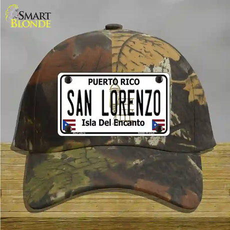 San Lorenzo Puerto Rico Novelty License Plate Hat Cotton / Camoflauge