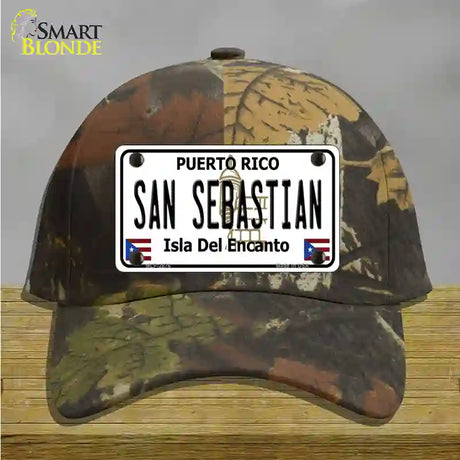 San Sebastian Puerto Rico Novelty License Plate Hat Cotton / Camoflauge