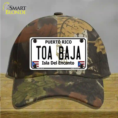 Toa Baja Puerto Rico Novelty License Plate Hat Cotton / Camoflauge