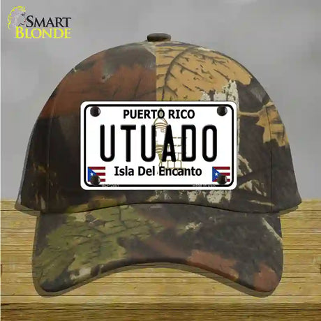 Utuado Puerto Rico Novelty License Plate Hat Cotton / Camoflauge