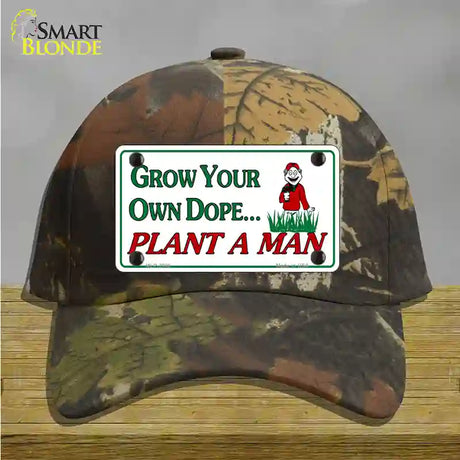 Grow Dope Novelty License Plate Hat Cotton / Camoflauge