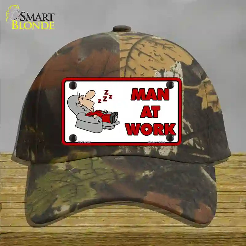 Man At Work Novelty License Plate Hat Cotton / Camoflauge