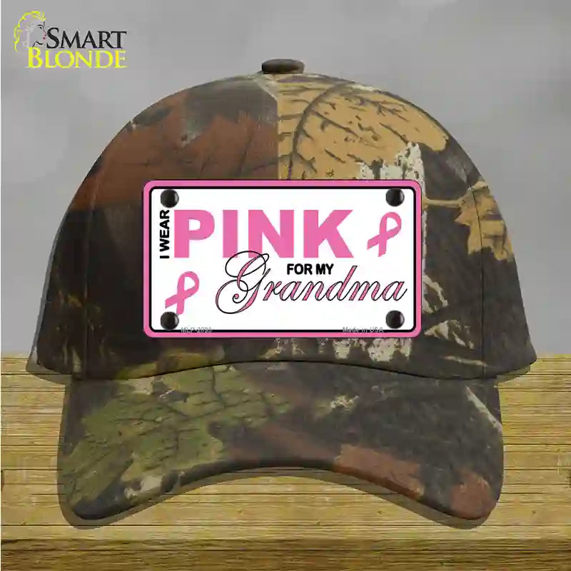 Pink For Grandma Novelty License Plate Hat Cotton / Camoflauge