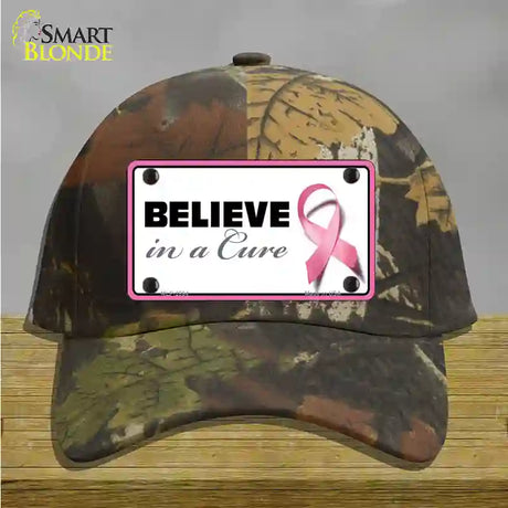 Believe In A Cure Novelty License Plate Hat Sign Cotton / Camoflauge