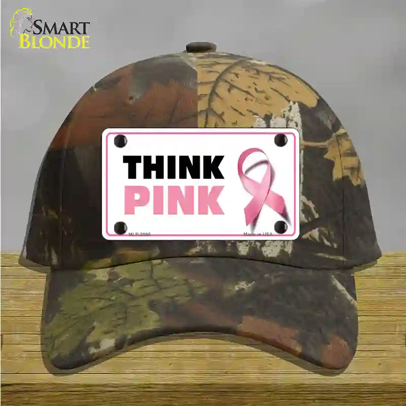 Think Pink Novelty License Plate Hat Sign Cotton / Camoflauge