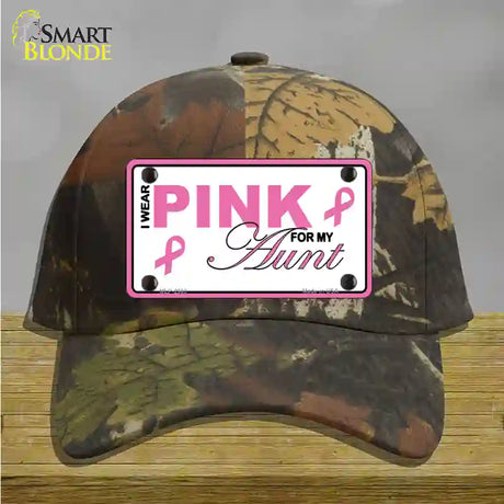 Pink For My Aunt Novelty License Plate Hat Cotton / Camoflauge