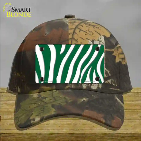 Green White Zebra Novelty License Plate Hat Cotton / Camoflauge