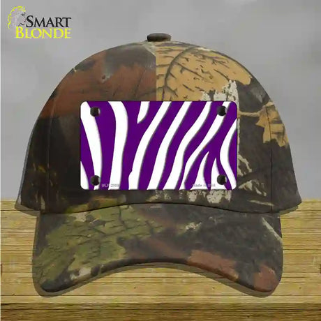 Purple White Zebra Novelty License Plate Hat Cotton / Camoflauge