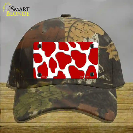 Red White Giraffe Novelty License Plate Hat Cotton / Camoflauge