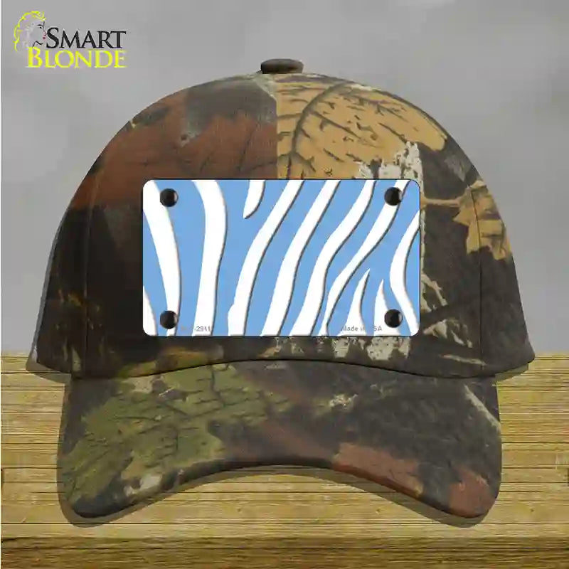 Light Blue White Zebra Novelty License Plate Hat Cotton / Camoflauge