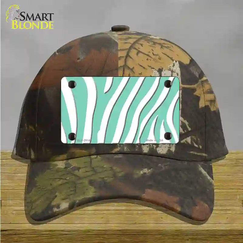 Mint White Zebra Novelty License Plate Hat Cotton / Camoflauge