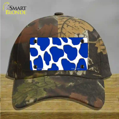 Blue White Giraffe Novelty License Plate Hat Cotton / Camoflauge