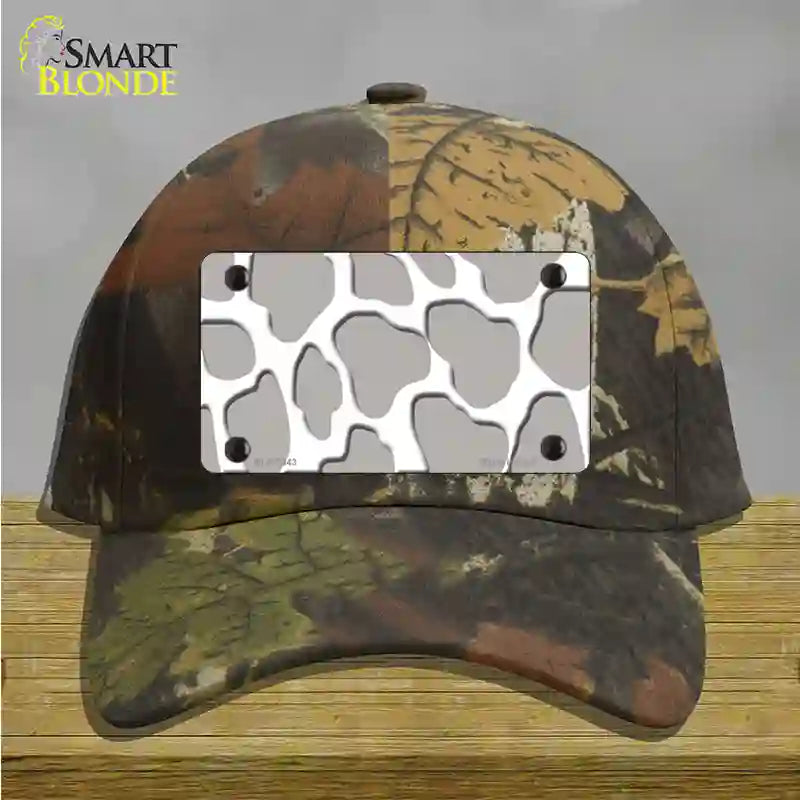 Grey White Giraffe Novelty License Plate Hat Cotton / Camoflauge