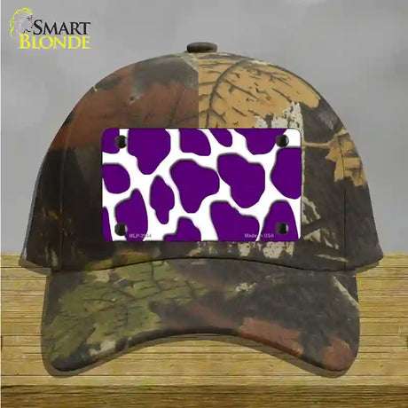 Purple White Giraffe Novelty License Plate Hat Cotton / Camoflauge