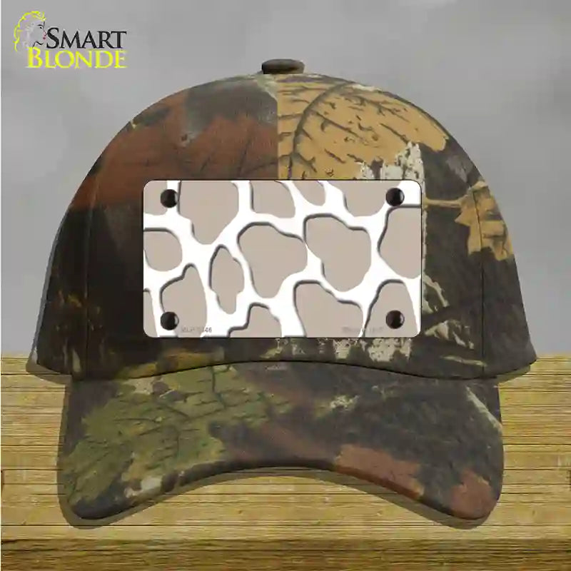 Tan White Giraffe Novelty License Plate Hat Cotton / Camoflauge