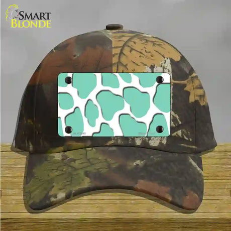 Mint White Giraffe Novelty License Plate Hat Cotton / Camoflauge