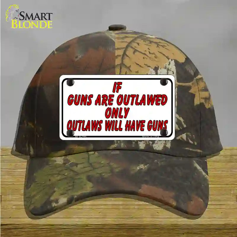 If Guns Are Outlawed Novelty License Plate Hat Cotton / Camoflauge