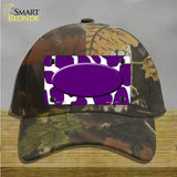 Purple White Giraffe Purple Center Oval Novelty License Plate Hat Cotton / Camoflauge