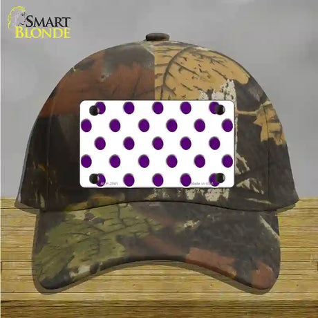 Purple White Polka Dot Novelty License Plate Hat Cotton / Camoflauge