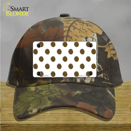 Brown White Polka Dot Novelty License Plate Hat Cotton / Camoflauge