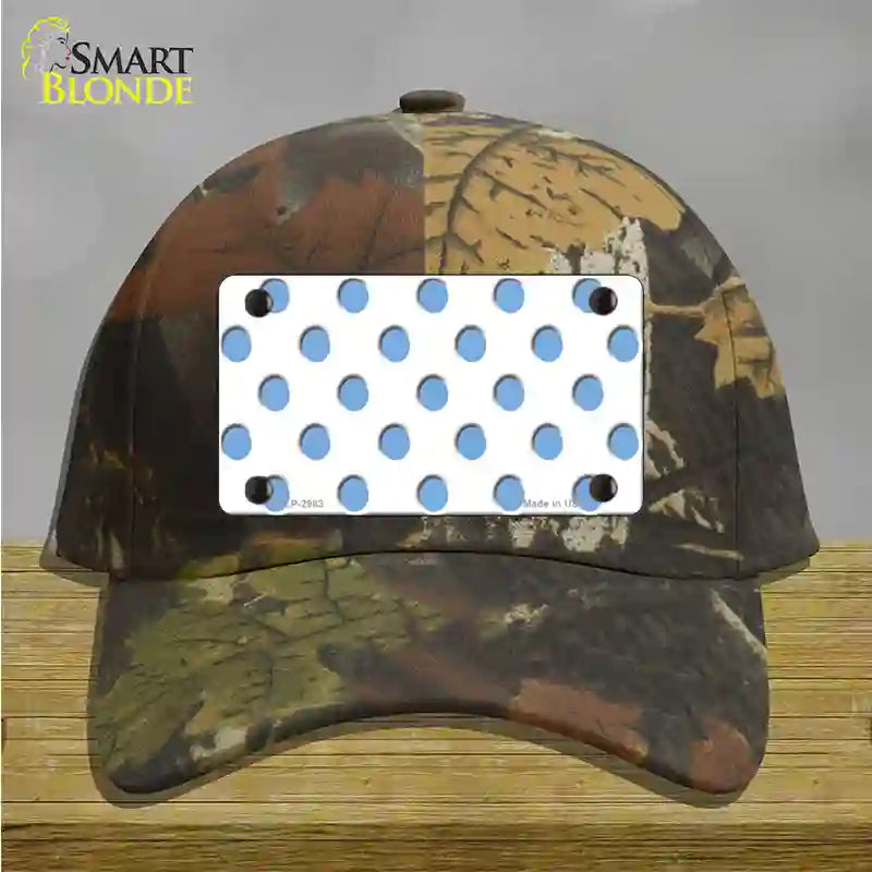 Light Blue White Polka Dot Novelty License Plate Hat Cotton / Camoflauge