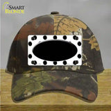 Black White Polka Dot Black Center Oval Novelty License Plate Hat Cotton / Camoflauge