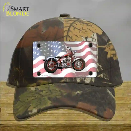 Indian Motorcycle American Flag Novelty License Plate Hat Cotton / Camoflauge