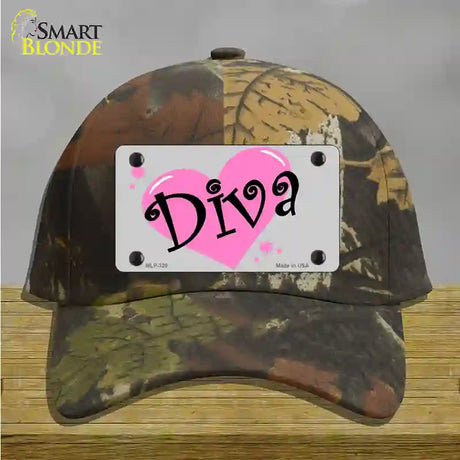 Diva Novelty License Plate Hat Cotton / Camoflauge