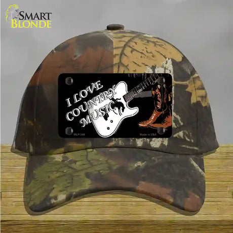 I Love Country Music Novelty License Plate Hat Cotton / Camoflauge