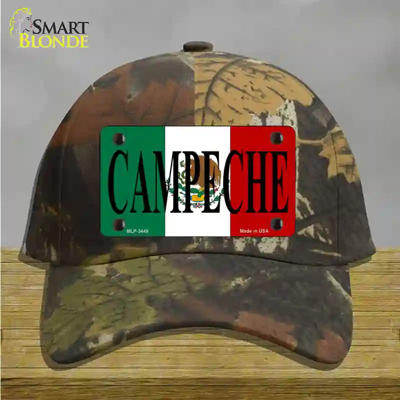 Campeche Mexico Flag Novelty License Plate Hat Cotton / Camoflauge