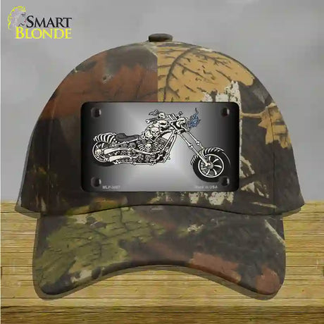 Chopper Skull Novelty License Plate Hat Cotton / Camoflauge