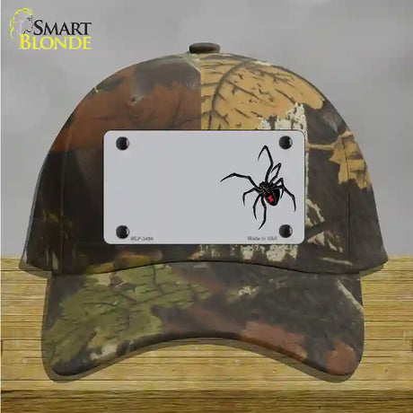 Black Widow Offset Novelty License Plate Hat Cotton / Camoflauge