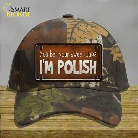 You Bet Im Polish Novelty License Plate Hat Cotton / Camoflauge