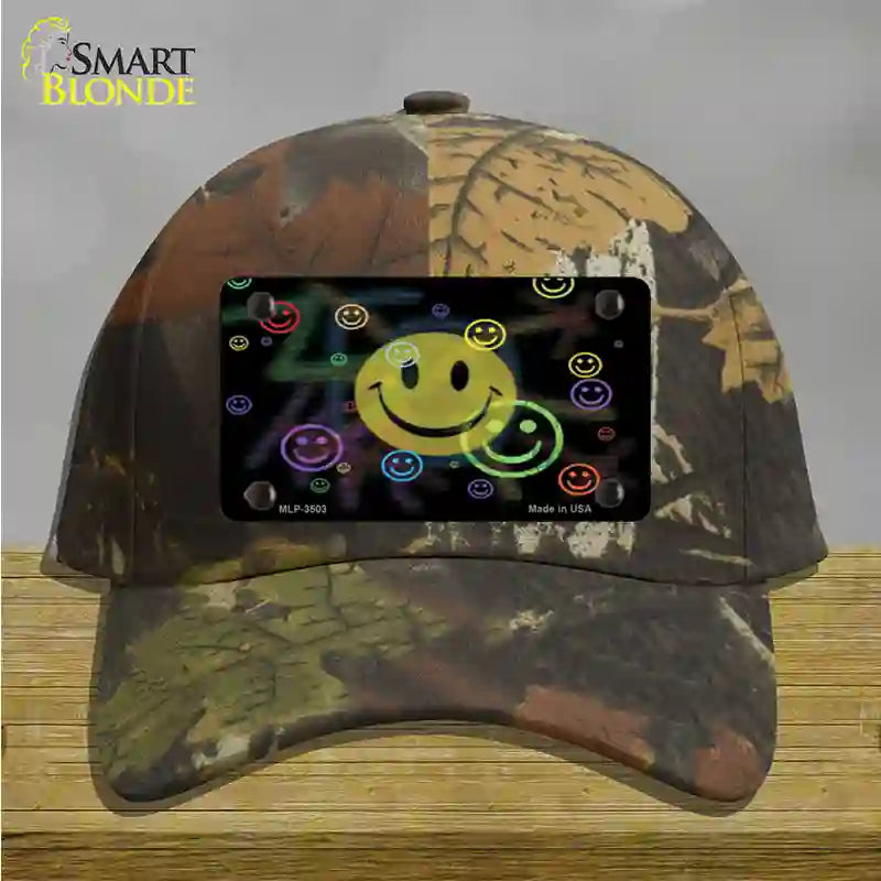 Smiley Novelty License Plate Hat Cotton / Camoflauge