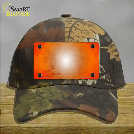 Orange White Fade Scratched Novelty License Plate Hat Cotton / Camoflauge