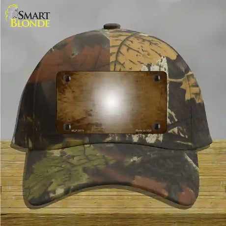 Brown White Fade Scratched Novelty License Plate Hat Cotton / Camoflauge