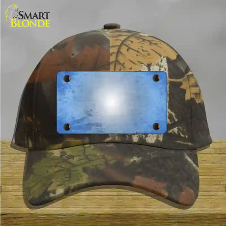 Lt Blue White Fade Scratched Novelty License Plate Hat Cotton / Camoflauge