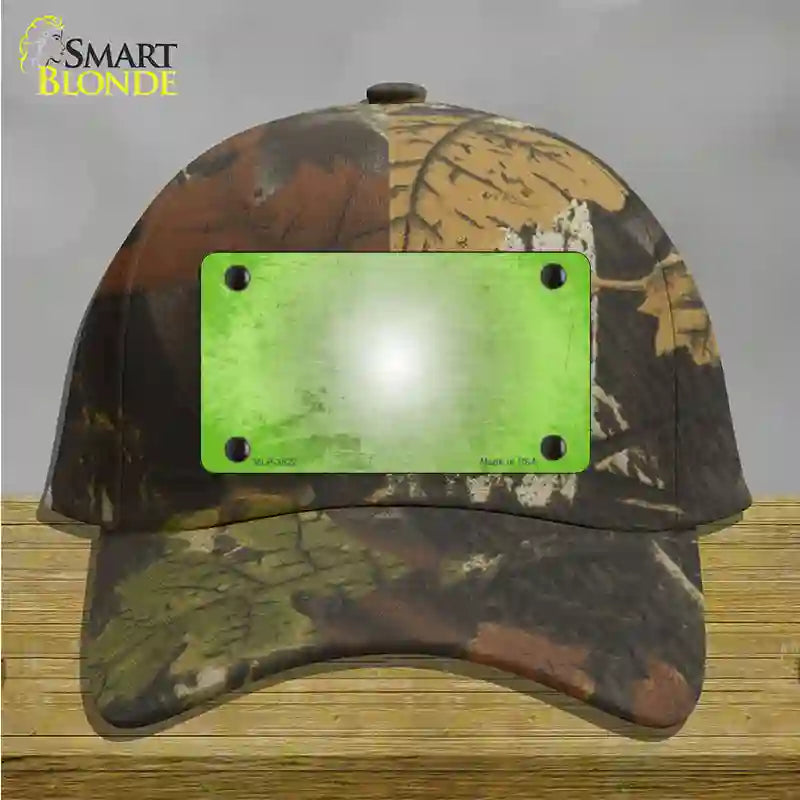 Lt Green White Fade Scratched Novelty License Plate Hat Cotton / Camoflauge