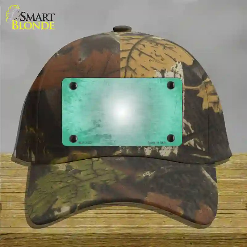 Mint White Fade Scratched Novelty License Plate Hat Cotton / Camoflauge